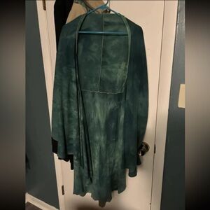 Sinew Moon malachite green hemp thermal strange shadows cardigan